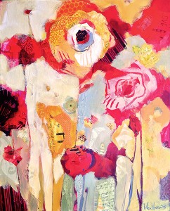 "A Wolf's Garden", mixed media painting by Shelli Walters
