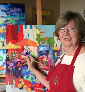 Carla Spence, painting in her studio in Bend, Oregon.