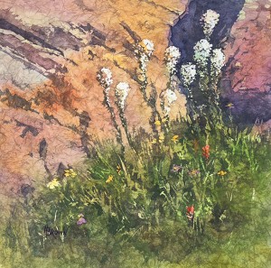 Beargrass, a watercolor on rice paper by Helen Brown