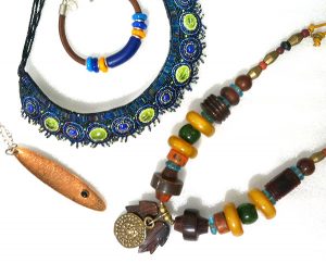 Jewelry by Julia Pfeifer, Lynne Magnuson and Beth Yoe.