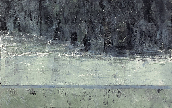 Estuary, a monoprint by Adell Shetterly