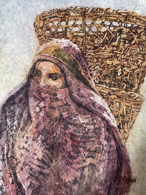 A muslim woman watercolor by Helen Brown