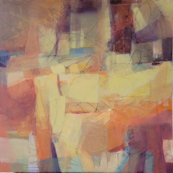 Cathedrals of Stone is an abstract paintingby Dee McBrien-Lee