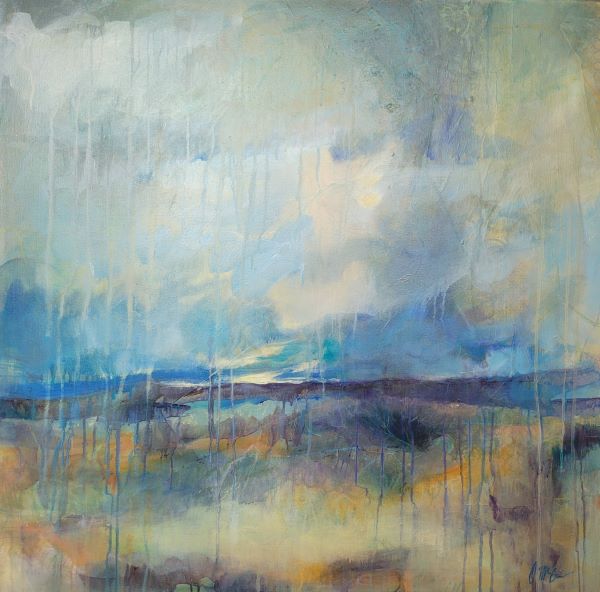 High Drama is mixed media abstract by Dee McBrien-Lee