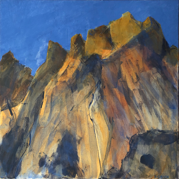 Golden Hour at Smith Rocks Oregon, painted by Anne Gibson