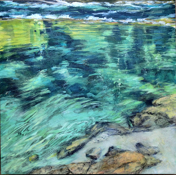 "Clear Your Mind" is an abstracted compostion of the crystalline waters of Oregon's Metolius River