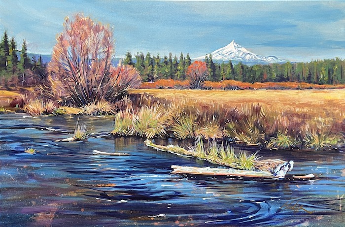 A sunny fall day on Oregon's Metolius River by David Kinker