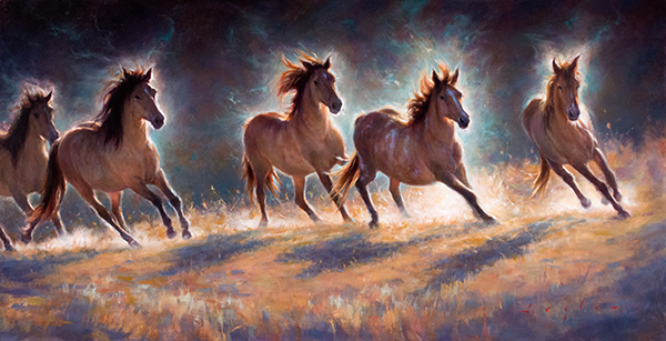 Katherine Taylor paints Kiger wild horses in oil