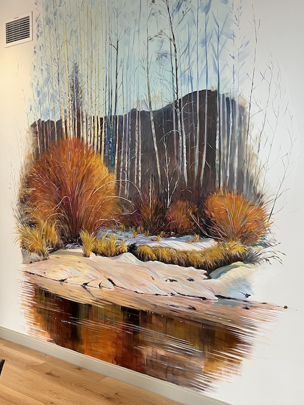 David Kinker's mural in the dining area of Partners in Care Hospice House in Bend, Oregon