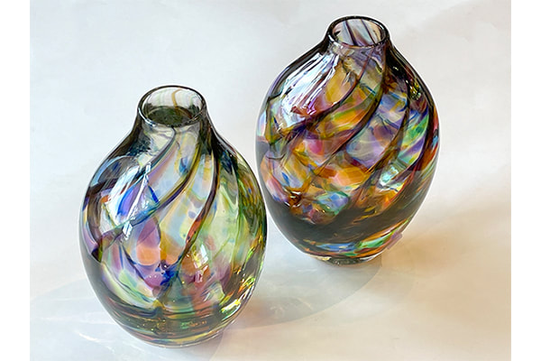 Rainbow Swirl Glass Vases—Nancy Becker