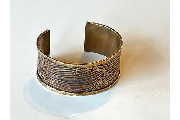 Etched Nugold Cuff — Judy Clinton