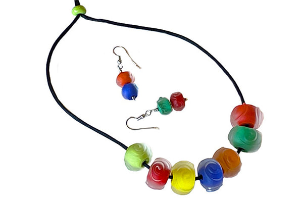 Multi-colored Necklace & Earrings — Danica Curtright