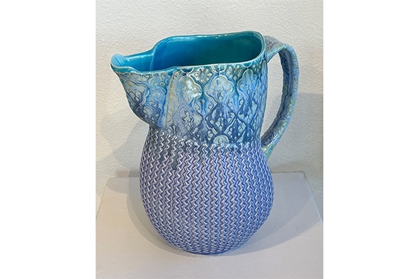 Blue on Blue Ceramic Pitcher — Annie Chrietzberg